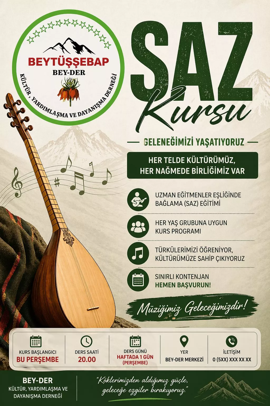BEY-DER Saz (Bağlama) Kursu